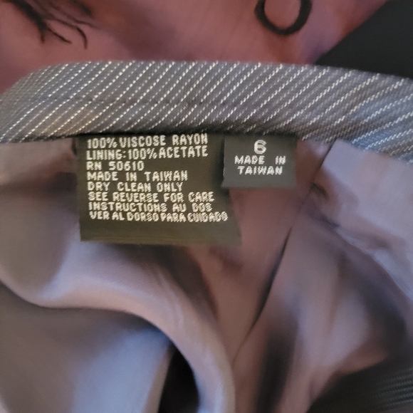 Kasper Suit 3piece Blue Stripes 8 Jacket Pants Skirt - Picture 5 of 5